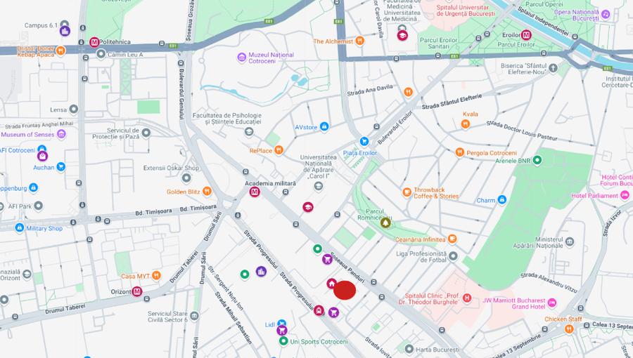 Garsoniera decomandata 40.23 mp | Palatul Cotroceni | Metrou Academia Militara