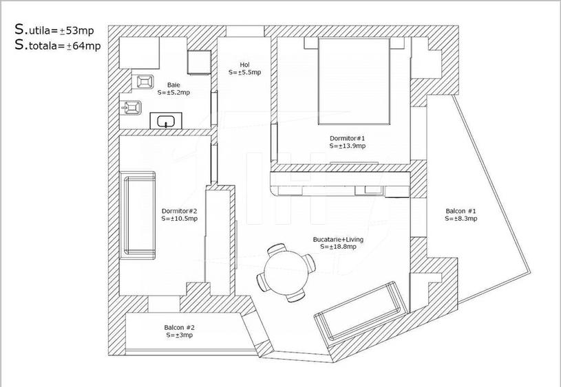 Apartament 3 camere, Buna Ziua - 11