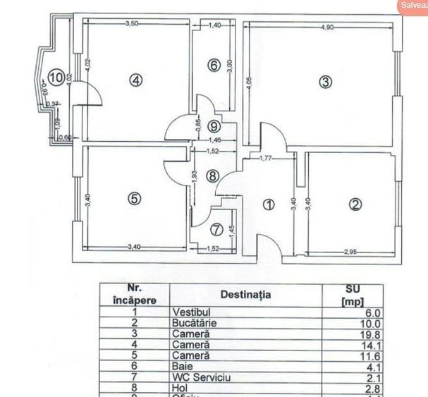 Apartament 3 Camere 13 Septembrie | 2 Bai | Balcon | Loc de parcare - 8