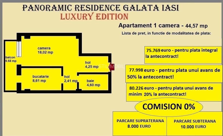 Apartament 1 camera de vanzare in Iasi, Galata, 44,57 mp, bloc nou - 2