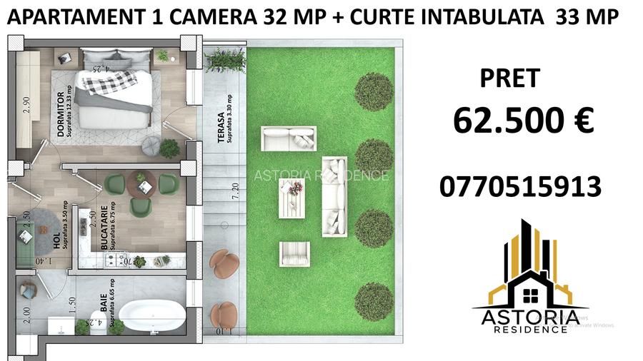 ASTORIA RESIDENCE Apartament 1 camera D 32 mp + curte 33 mp   Lunca Cetatuii - 2