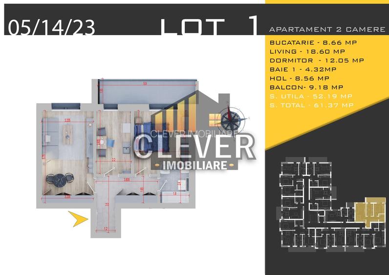 Apartament 2 camere Finalizat Theodor Pallady - 1