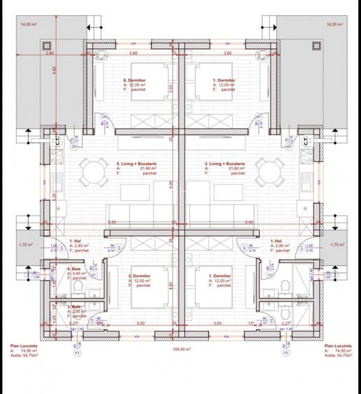Duplex 3 camere, teren 250 mp, finisaje la alegere – Albina - 2