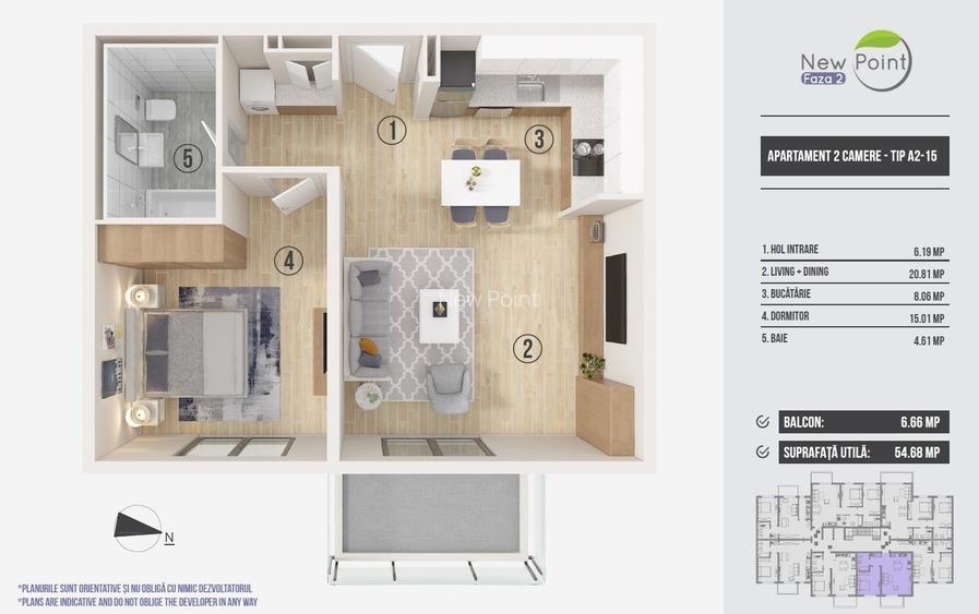 Apartament 2 camere Pipera - Avans 10.000 euro - 19