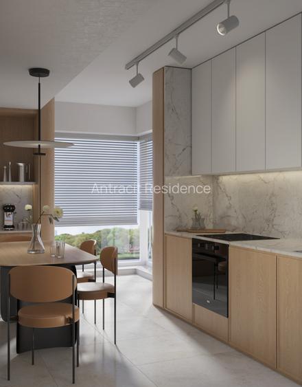 Antracit Coandă - Bucătărie închisă - Bloc boutique 4 etaje - 91 mp utili - 6
