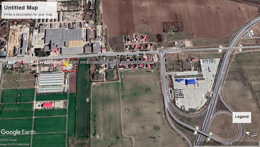 Teren Intravilan Fetesti- 3225 mp la intrare de la A2