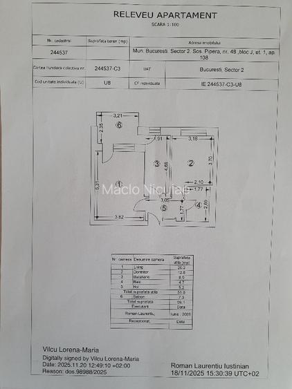 Apartament 2 camere, balcon/ terasa 7.3 mp - 2