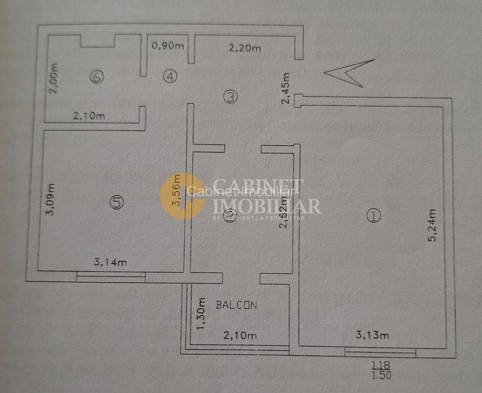 2 Camere Decomandat- Mobilat si Utilat- etaj intermediar- zona Dacia - 11