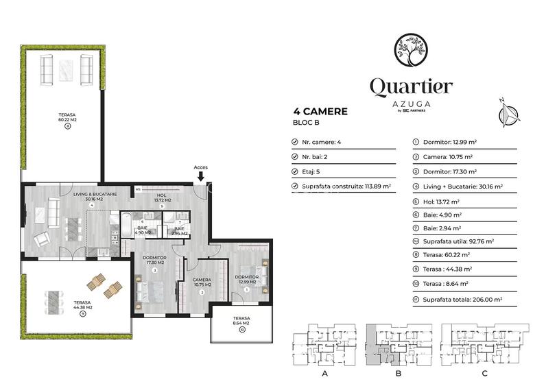 QUARTIER AZUGA - PROIECT SUSTENABIL PREMIAT | PENTHOUSE 4 CAMERE, 205 MP - 1