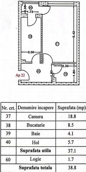 Garsoniera Sos Giurgiului 218 - nemobilata
