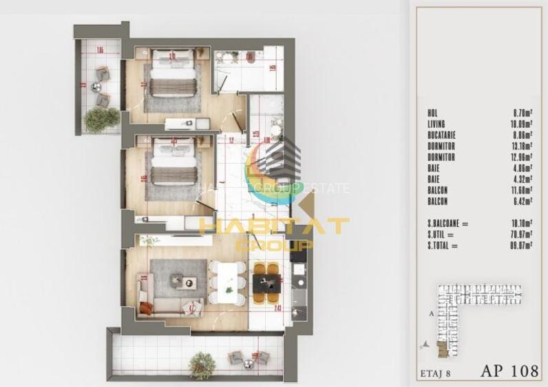 Apartament 3 camere nou Pallady decomandat 89 mp LUX - 19