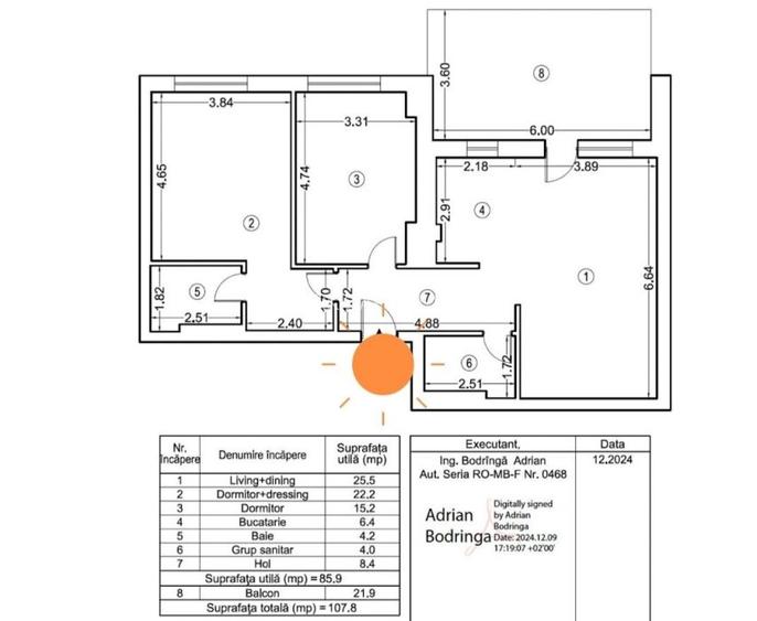 NOU -3 camere 2 bai si terasa. Pipera. Imobil nou - P+4 - 11