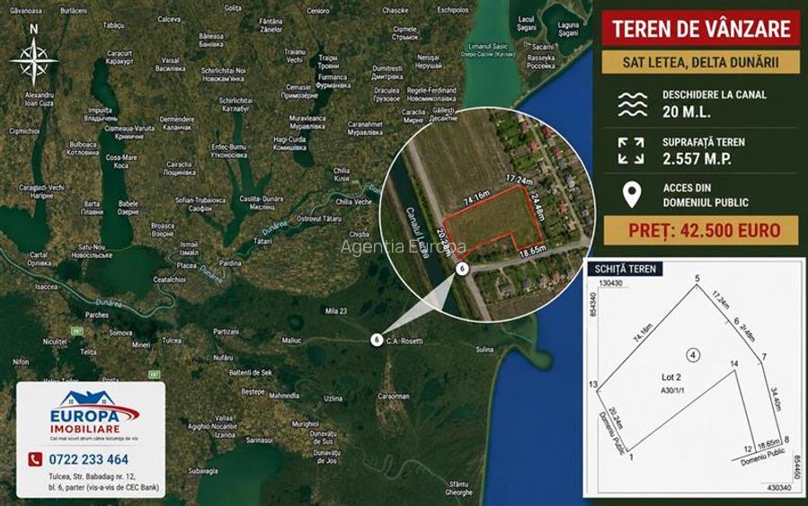 Teren cu deschidere la canal în Letea – 2.557 mp | Delta Dunării | - 6
