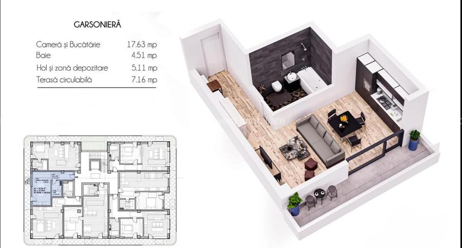 Mamaia Nord(Tabăra Năvodari)- Garsoniera la cheie 34mp, la 200m de plaja - 20