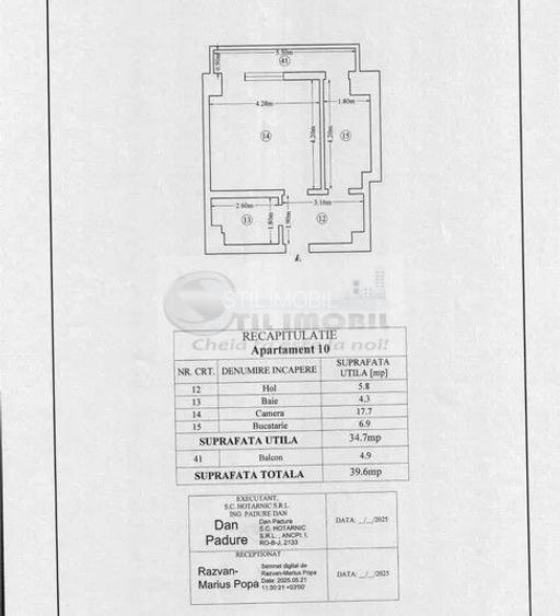 Ap 1 cameră, 39,6 mp, Tătărași, mobilat utilat, bloc nou, 88.900€ - 7