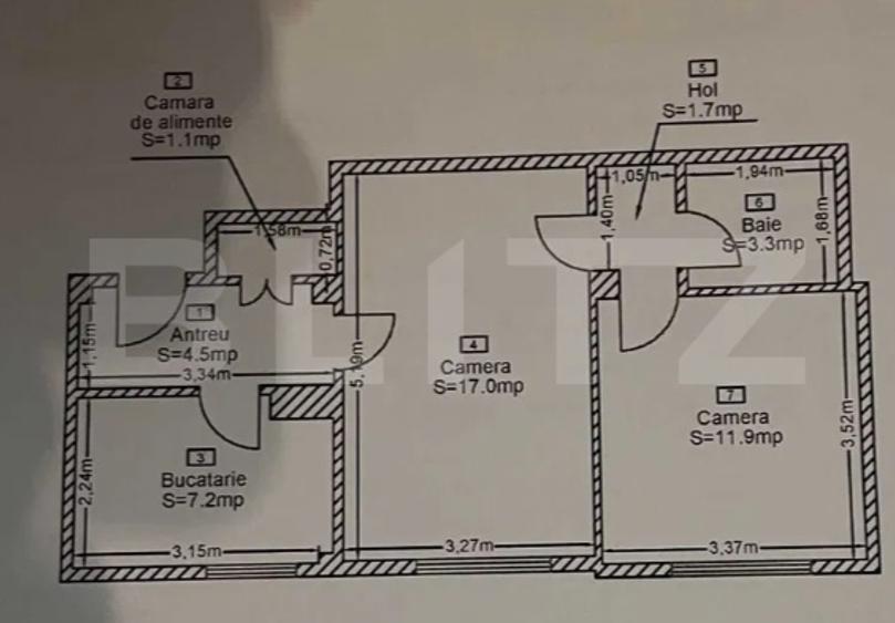 Apartament cu 2 camere, 47 mp, zona Horea-Ideal pentru locuit/inchiriat/investit