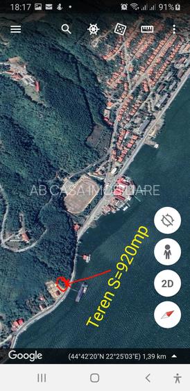 Teren intravilan, 920 mp, fs 26 m, în Orșova, pe malul Dunării, comision 0% - 6