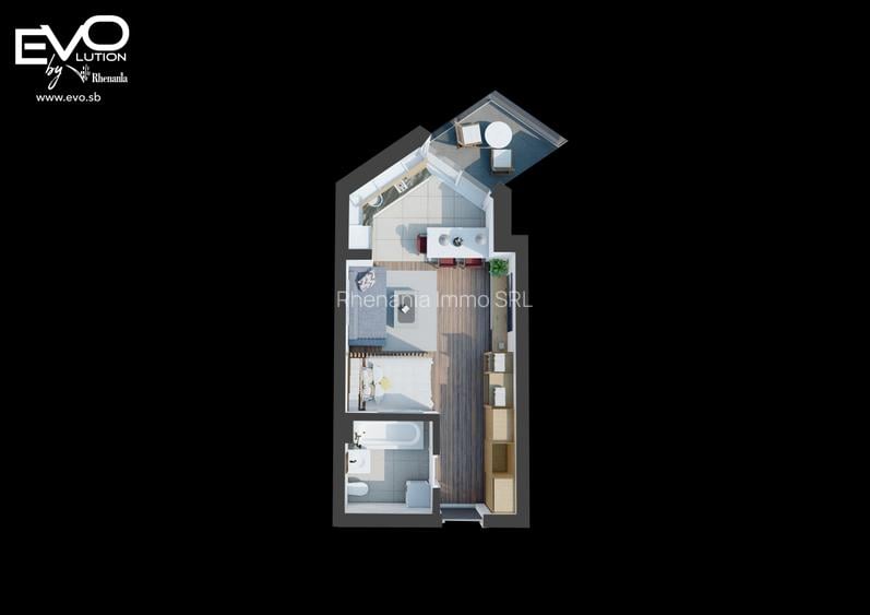 GARSONIERĂ | STUDIO | ETAJ SUPERIOR | SHOPPING CITY SIBIU | Evolution Apartments - 6