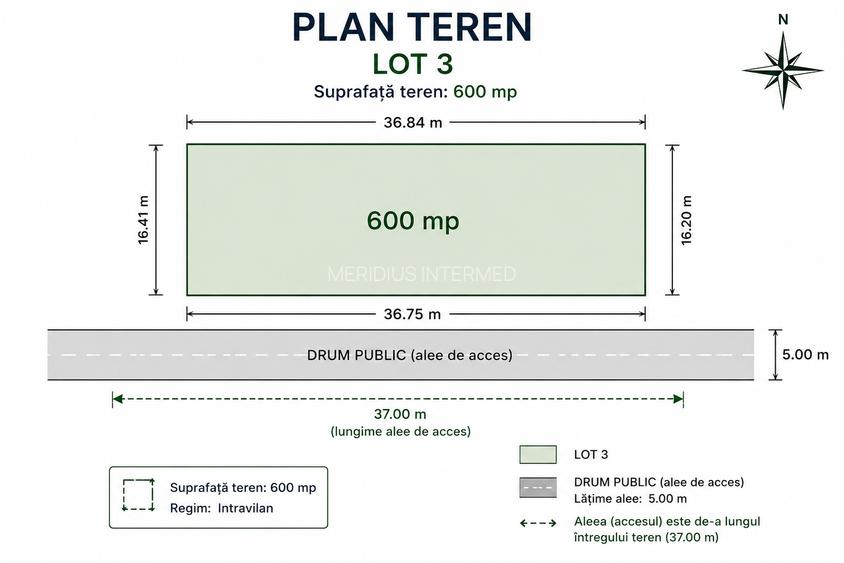 Exclusivitate Vanzare teren 1200 mp. Lazu front stradal 75 m. - 4