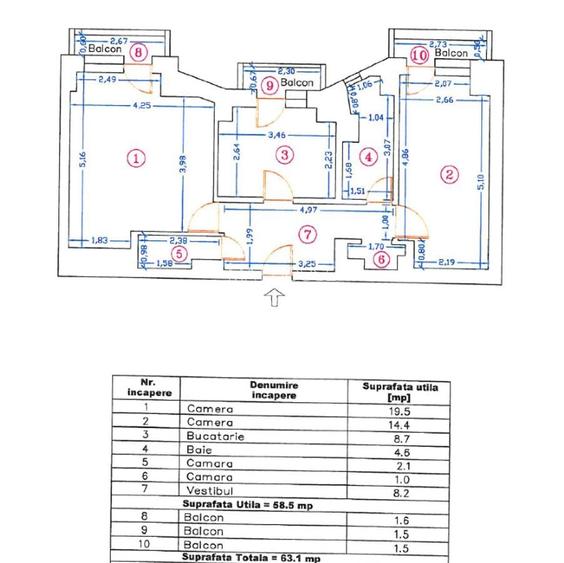 APARTAMENT 2 CAMERE 7/9 63 MP BL 1993 MONOLIT VEDERE SUPERBA  FANTANA MARE METRO - 10
