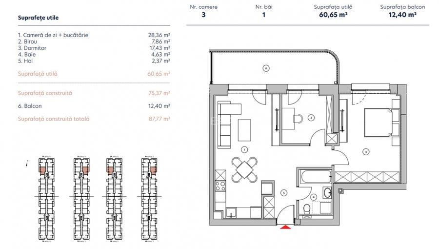 Apartament 2 Camere + Birou - 3 A/Hils Nord-Pipera- Vedere la Lac / Comision 0% - 4