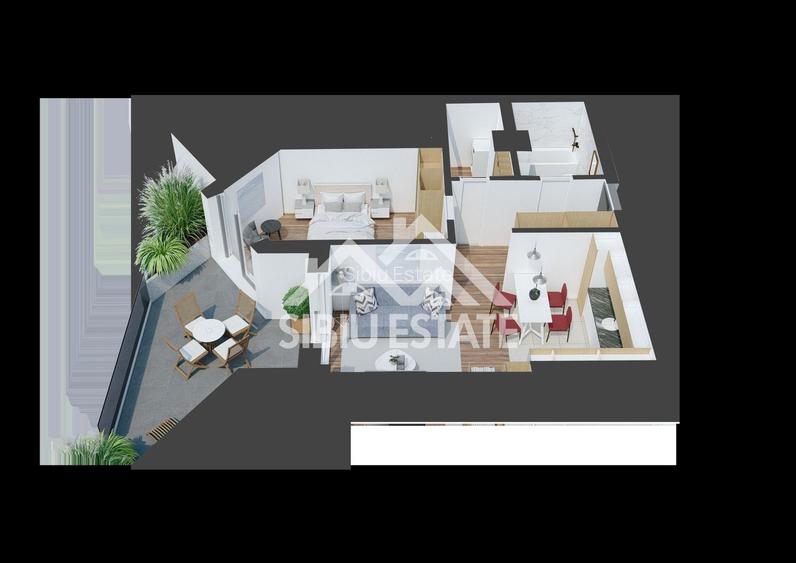 Apartament cu 2  camere-Design avangardist și confort contemporan - 9