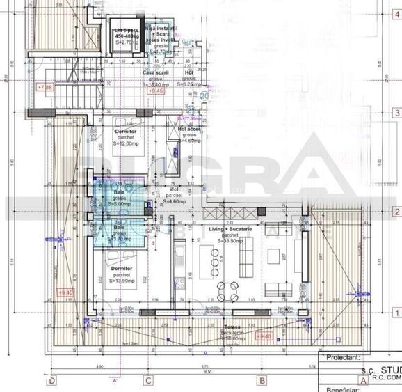 Apartament de 3 camere, 77mp + 50mp terasa, parcare, Baciu - 15