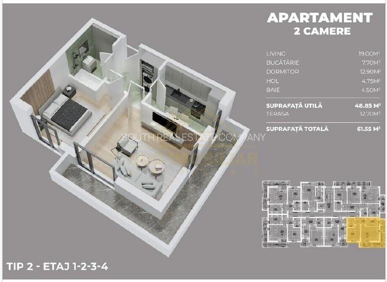 APARTAMENT 2 CAMERE-DRUMUL FERMEI - 3