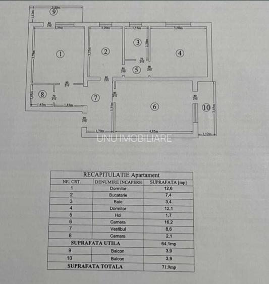 Tatarasi Dispecer-3 Camere Decomandat 72mp-bloc fara risc - 5