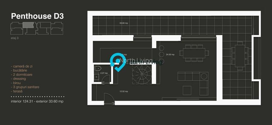 Penthouse 3 Camere LUX cu View | Terasa Spectaculoasa | Iancu Nicolae - 3