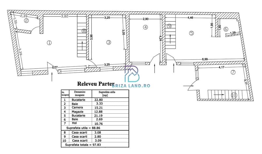soseaua  Chitilei, Crusovat, casa P+Pod, sup. 238mp, 9 camere - 3 apartamente - 29
