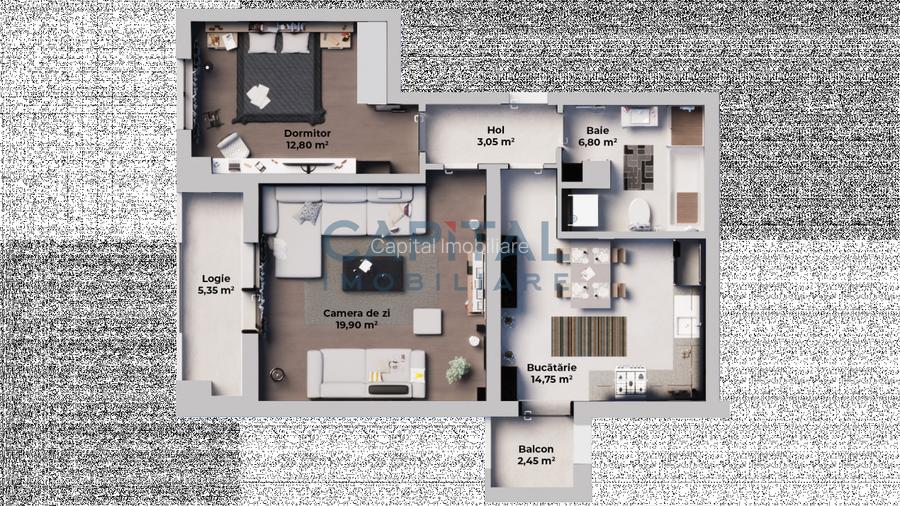 Comision 0%! Apartament cu 3 camere, 63mp utili!!! - 2