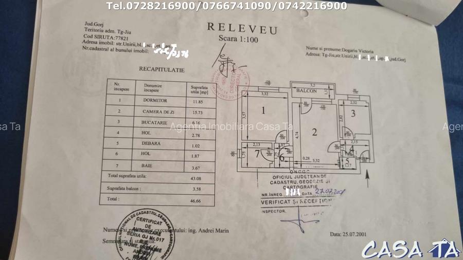 Apartament 2 camere, situat in Targu Jiu, Aleea Unirii - 13