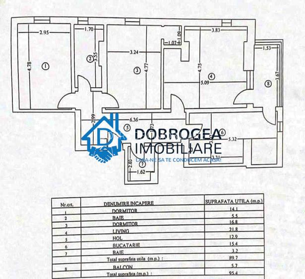 CENTRAL- 3 CAMERE DECOMANADAT, ETAJ 3 , SUPRAFATA 95 MP - 8