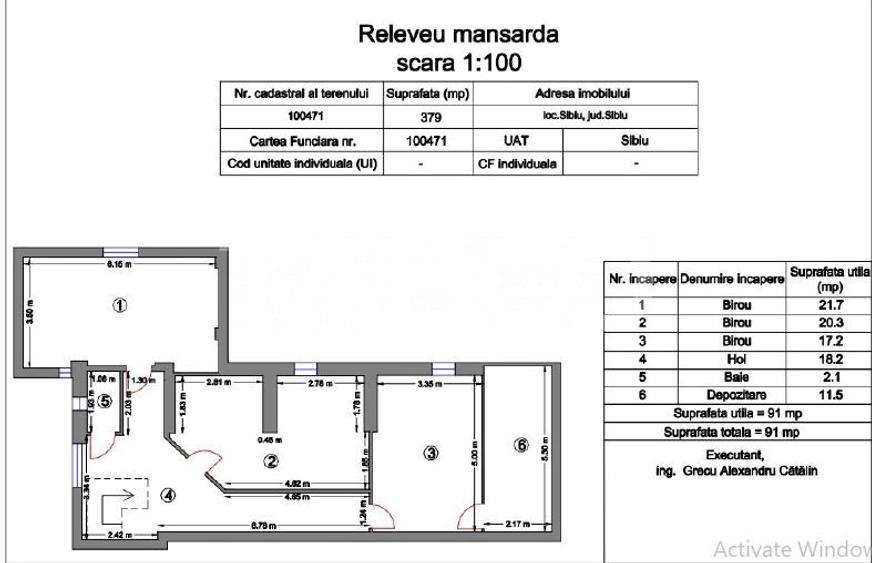 Spatiu pentru birouri de inchiriat 194 mpu zona centrala Sibiu - 1