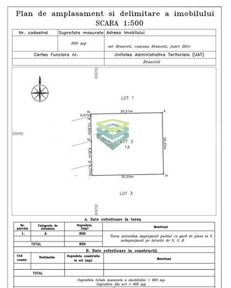 Teren 800mp Vadu Anei | Branesti | Langa Lac si Padure | Rezidential - 3