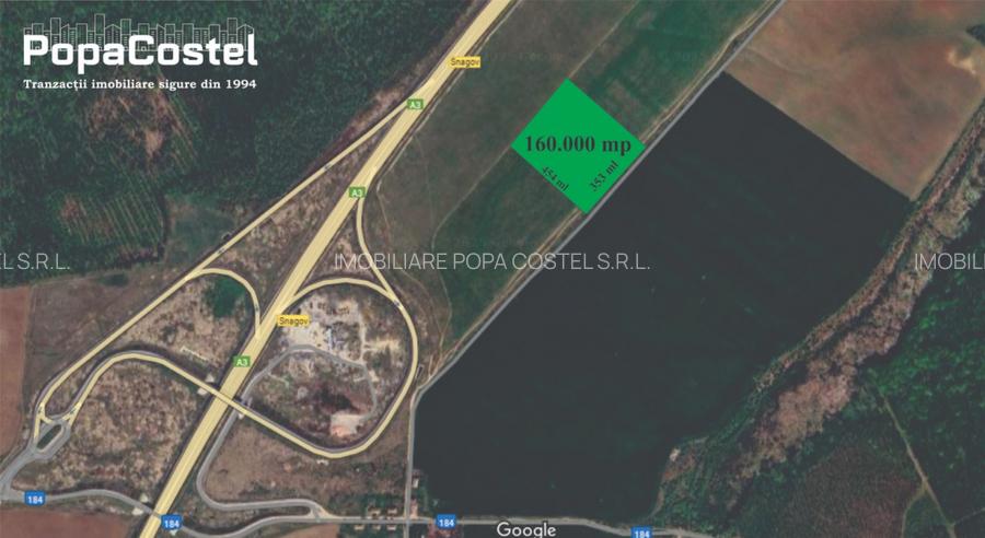 Snagov langa A3 teren intravilan 20.150 mp - 160.000 mp, curent si astfalt - 2