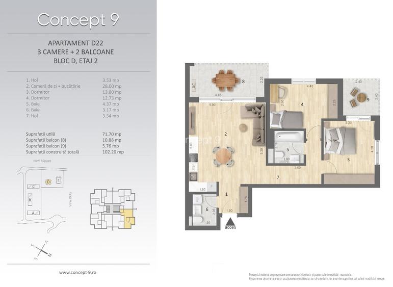 Apartament 3 camere - CONCEPT 9 - Direct de la dezvoltator - 12