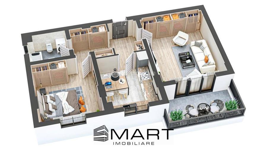 Apartament 2 camere decomandate 60mp + 5mp balcon zona Ciresica - 6