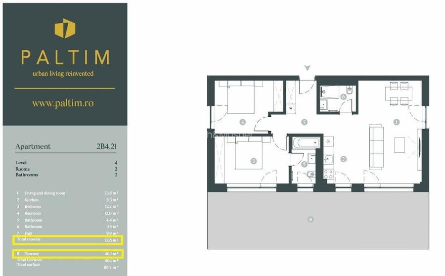 Apartament 3 camere - vanzare - PALTIM - 2