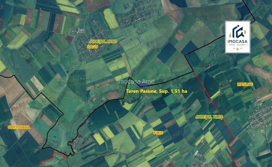 Teren extravilan de vânzare agricol, pășune, Sagu Jud. Arad, 5,42 ha - 5