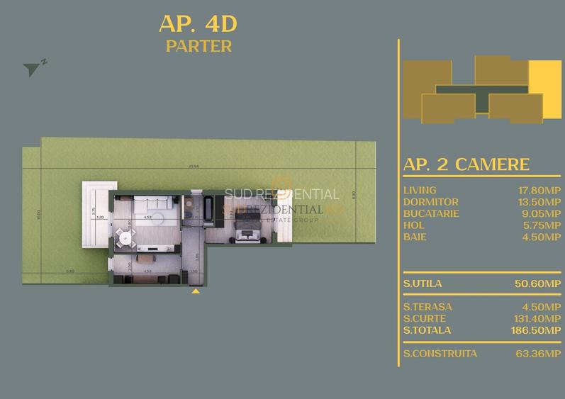 Apartament nou, 2 camere, curte proprie 131 mp,zona ideala in Vidra,IF - 8