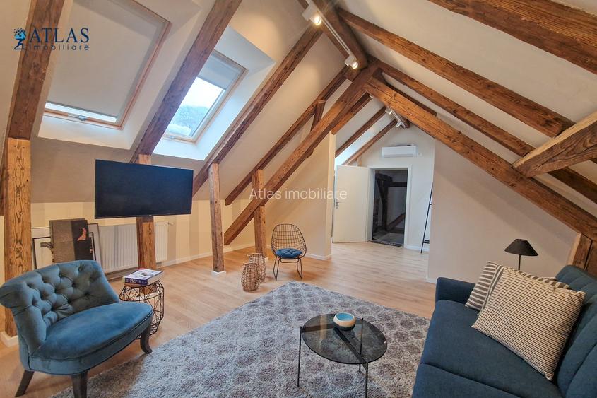 Nou amenajat, ultracentral, 100 mp., mansarda in vila, aer conditionat, parcare - 2