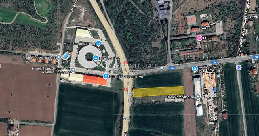Snagov Plaza - 5000 mp intravilan, 28 ml  deschidere la DN1 - 10