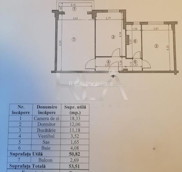 2 camere Văcărești decomandat, an 1982, metrou, 52 mp - 8