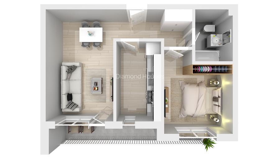 Proiect nou Diamond Apartments / Intre 65850 si 89000 Euro / 2027 - 3