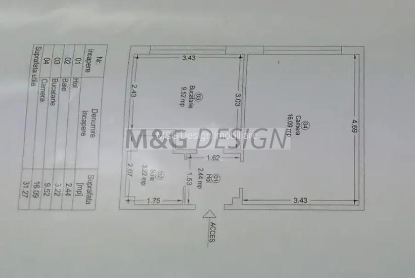 Apartament 1 camera Buziasului 32 mp - 12