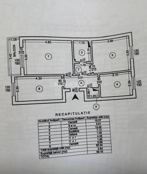 Etaj 2- Tatarasi-Flora-3 Camere Decomandat 60mp - 7