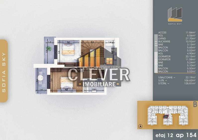 Duplex 3 camere Incalzire prin Pardoseala Theodor Pallady - 1