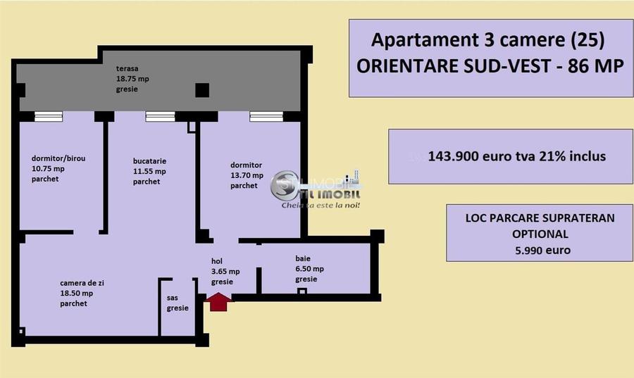 Apartament 3 camere nou de vanzare in Iasi Valea Lupului, bloc 2025 - 16